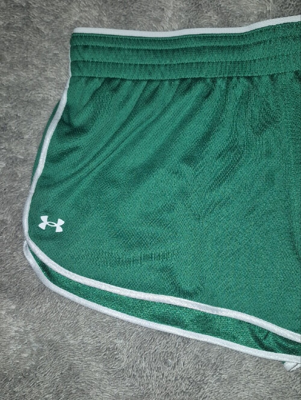 Under Armour Green Women's Athletic Shorts with White Trim